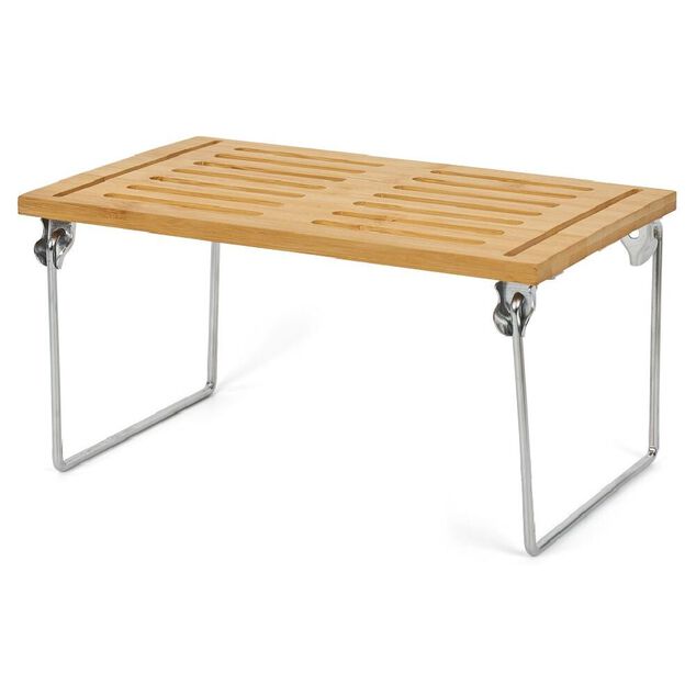 &Eacute;tag&egrave;re en bambou sur pieds en fer 30x15xH18cm