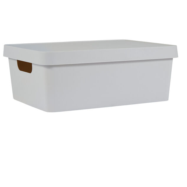 Bo&icirc;te de rangement avec couvercle beige 11 L