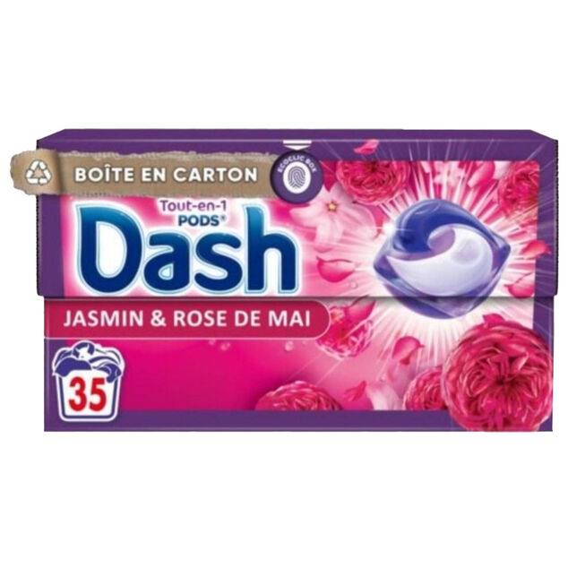 Lessive capsule Dash tout-en-1 Jasmin et Rose de Mai 35 lavages