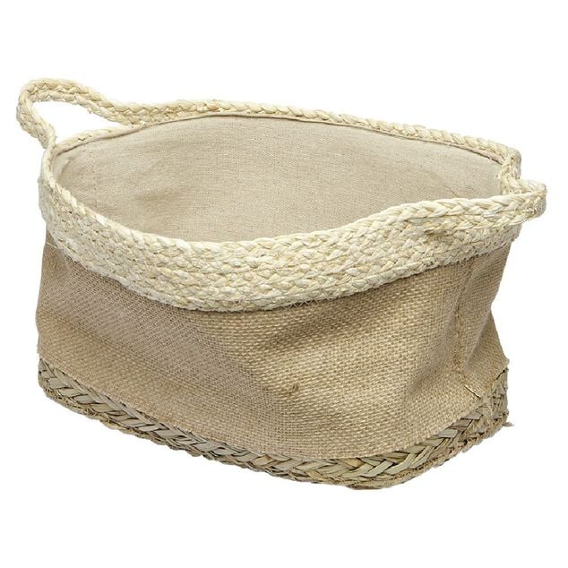 Pani&egrave;re rectangulaire en jonc naturel L29x23 cm