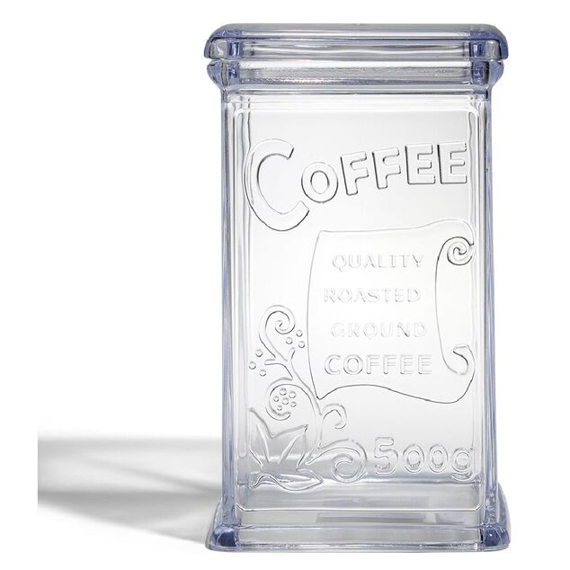 Boîte à café 500g en plastique transparent 11,5x9xH19cm