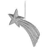Étoile filante à suspendre argenté pailleté