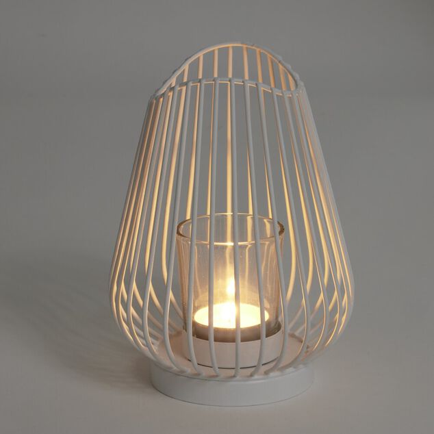 Bougeoir blanc &Oslash;12xH17,5cm