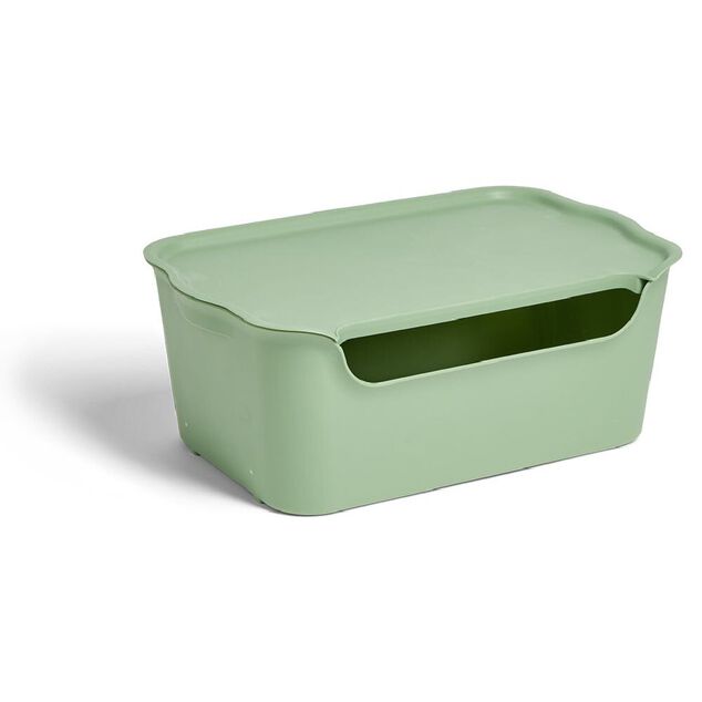 Lot de 3 bo&icirc;tes de rangement 15L avec couvercle plastique 39x25xH16cm