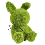 Lapin en gazon synth&eacute;tique vert 14x14xH20cm