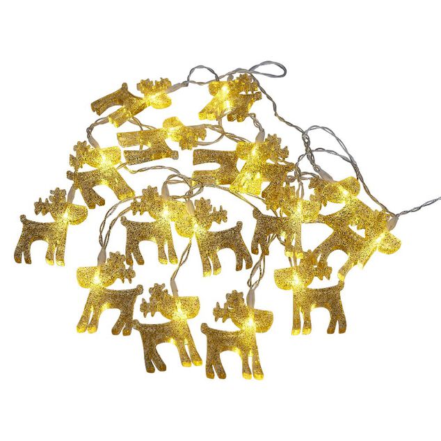 Guirlande lumineuse renne 20LED blanc chaud 2,85m