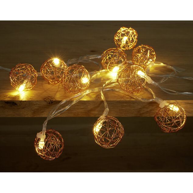 Guirlande lumineuse 10 LED blanc chaud 1,2m