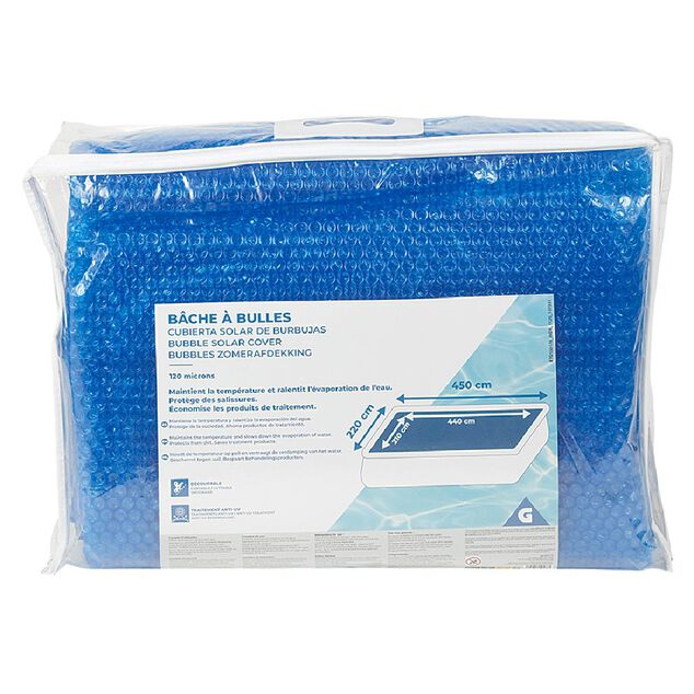 B&acirc;che &agrave; bulles pour piscine rectangulaire 450 x 220 cm