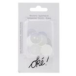 Bouton multiusage x15 plastique blanc transparent Ø19mm