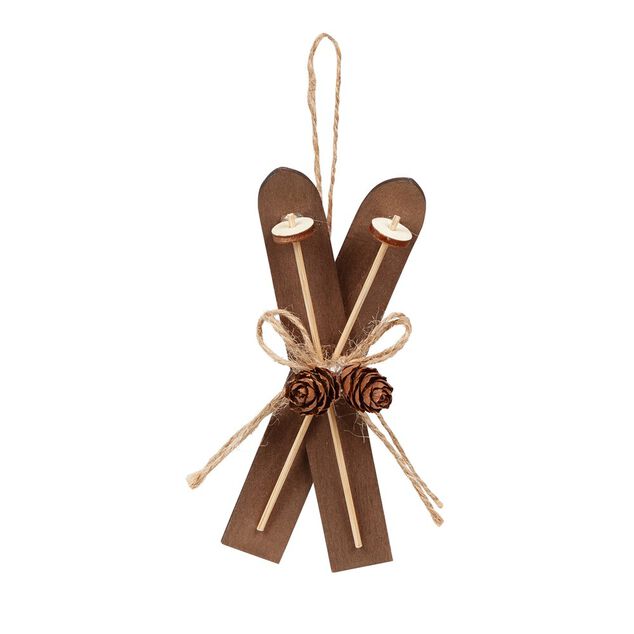 Ski en bois &agrave; suspendre No&euml;l