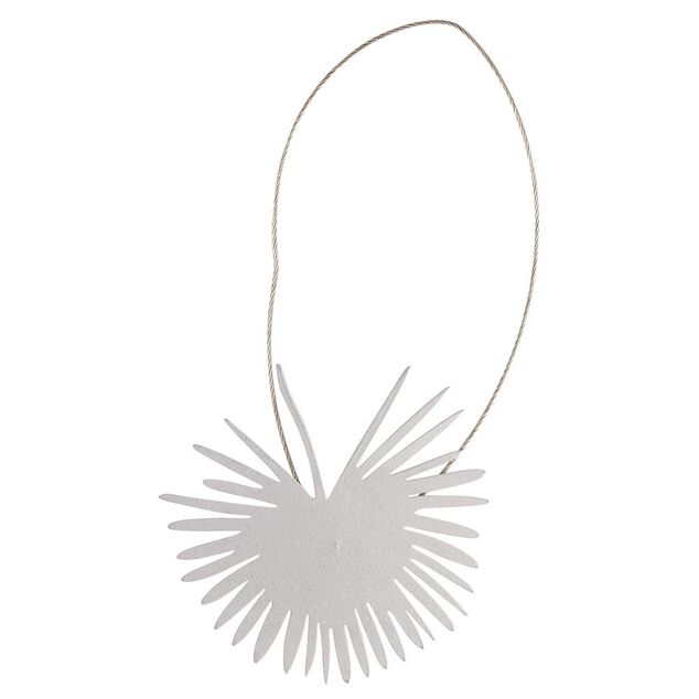 Embrasse aimantée forme feuille métal gris