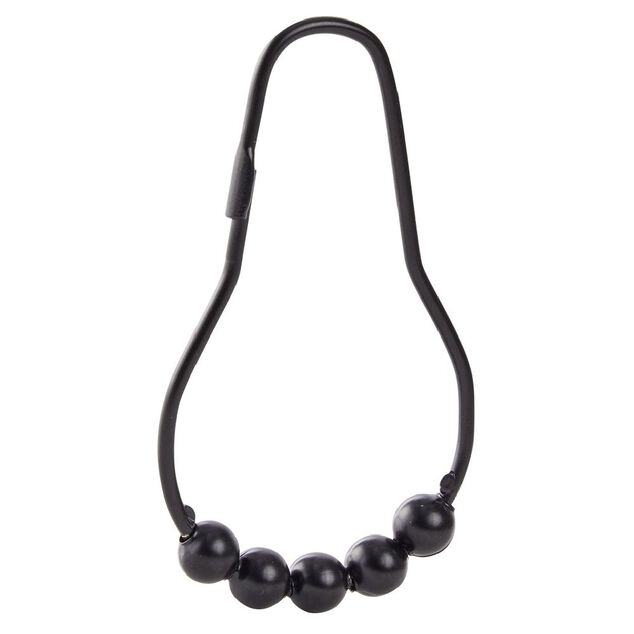 Anneau de douche m&eacute;tal noir x12