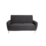 Prot&egrave;ge canap&eacute; extensible 2 places L145-185cm gris fonc&eacute;