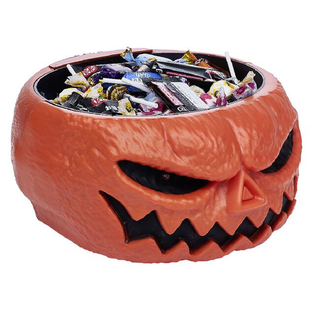 Bol &agrave; bonbons anim&eacute; citrouille orange