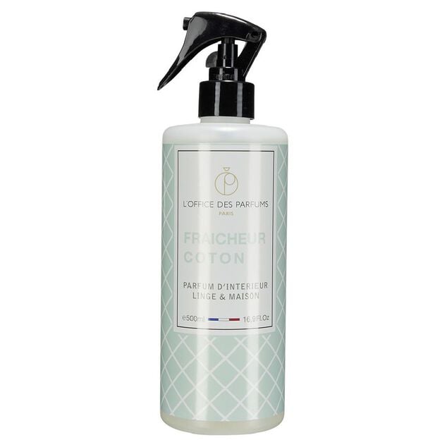 Parfum d'int&eacute;rieur linge et maison senteur Coton fra&icirc;cheur 500 ml