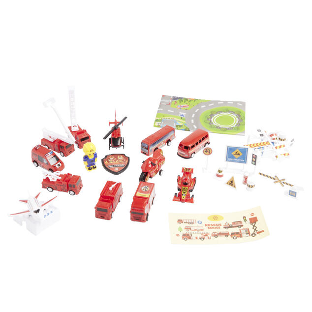 Voiture avec tapis dans valisette 37 pièces (3 modèles)