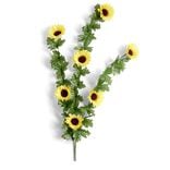 Chute tournesol L73cm feuillage artificiel vert