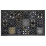 Paillasson rectangulaire noir design carreau de ciment 70x40 cm