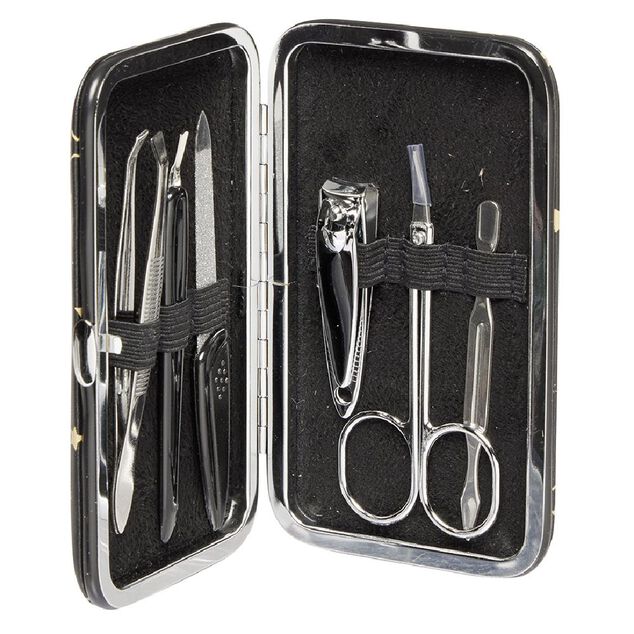 Set manucure 6 pi&egrave;ces Spring fleuri, gris