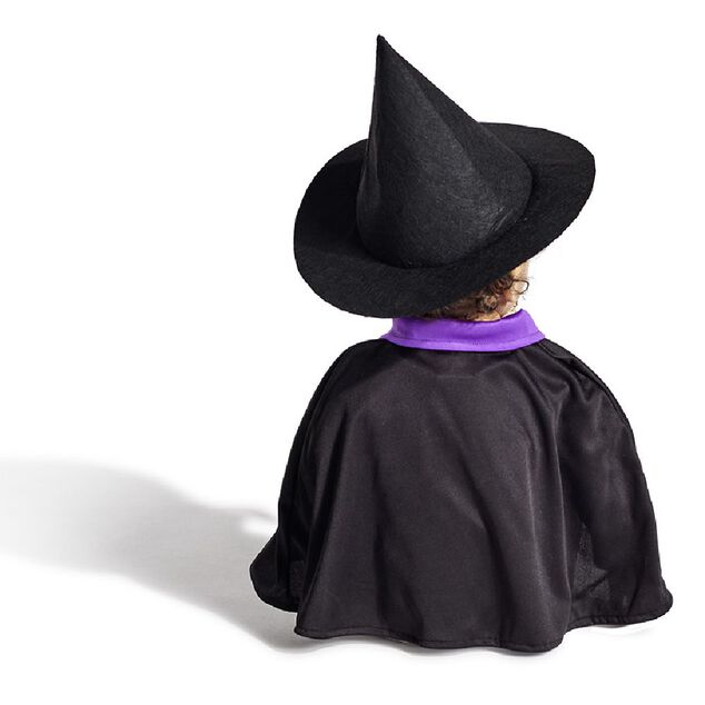 D&eacute;guisement b&eacute;b&eacute; Halloween petit sorcier cape et chapeau noir violet