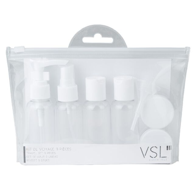 Flacon de voyage kit 9 pièces
