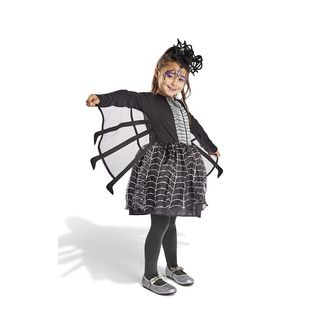 D&eacute;guisement enfant Halloween araign&eacute;e robe noir et blanc 11/14 ans