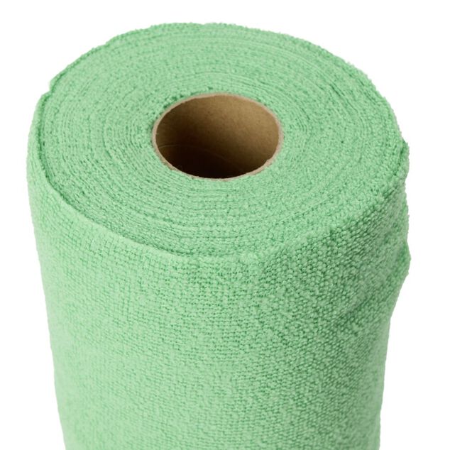 Rouleau microfibre X30 lingettes polyester L30X30X0,3 cm (3 mod&egrave;les jaune/bleu/vert)