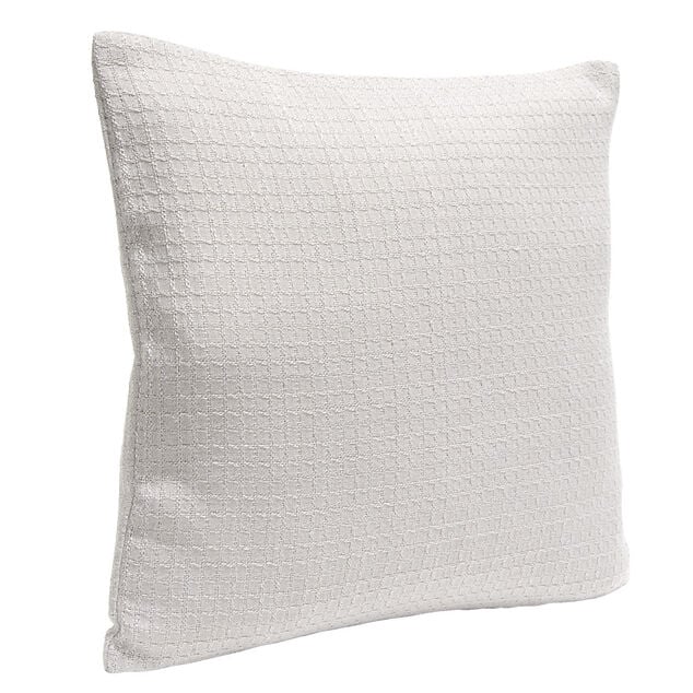 Housse de coussin carr&eacute;e nid d'abeille 40x40cm - 2 mod&egrave;les blanc ou gris