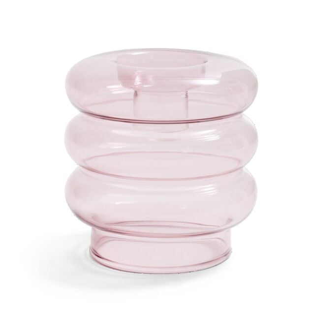 Bougeoir anneau rose clair &Oslash;9xH8,5cm