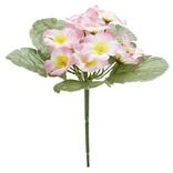 Piquet primevères artificielles 15 têtes H9 cm rose