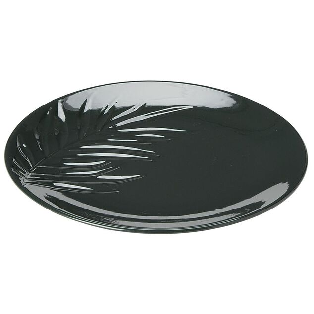 Assiette plate c&eacute;ramique motif feuille &Oslash;26,5 cm (2 mod&egrave;les)