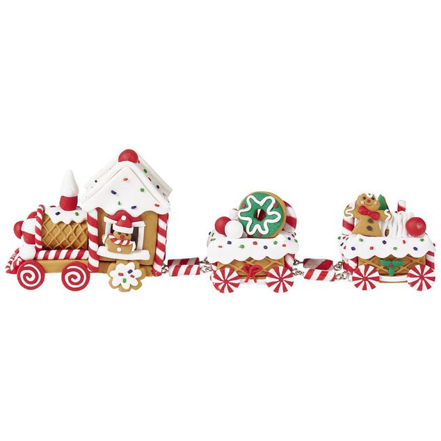 D&eacute;coration de No&euml;l petit train pain d'&eacute;pice &agrave; poser