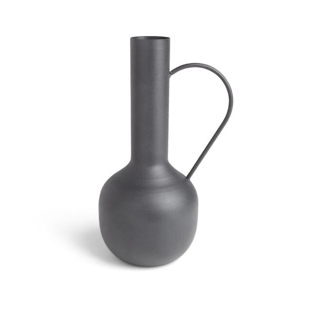 Vase amphore m&eacute;tal noir &Oslash;14,5xH25cm