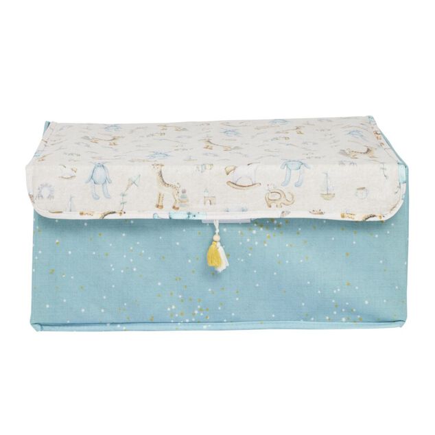 Boîte de rangement enfant rose ou bleu x3 - 28x14xH14cm
