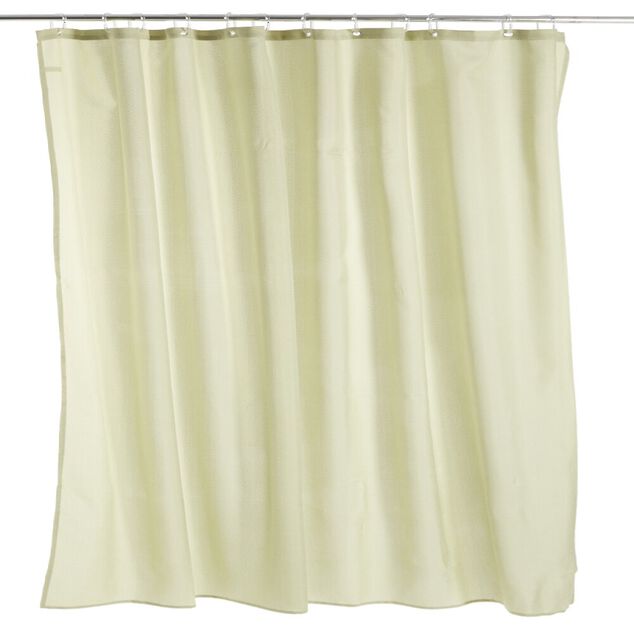 Rideau de douche effet lin 180x200cm polyester vert amande