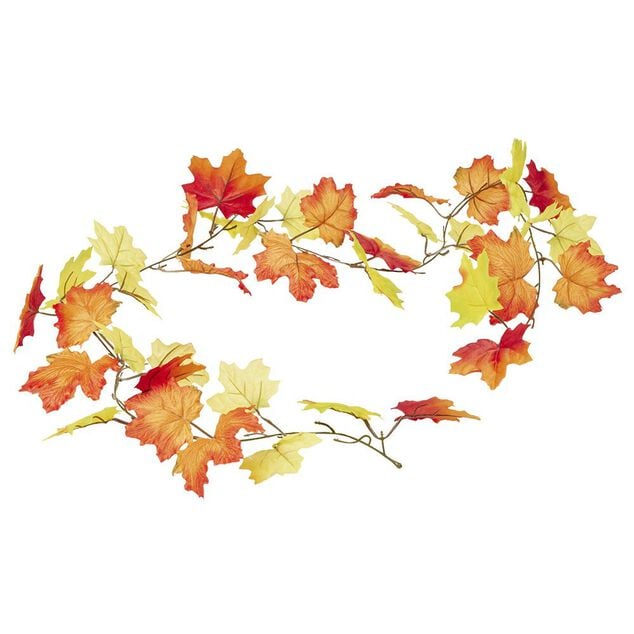 Guirlande artificielle automne feuilles de ch&ecirc;ne L180cm