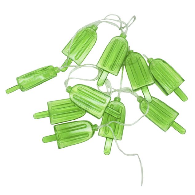Guirlande lumineuse glace verte &agrave; piles