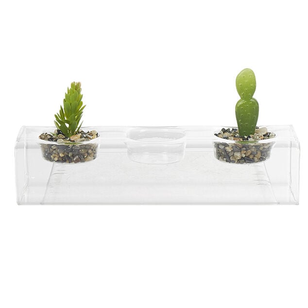 Centre de table plante grasse artificielle x2