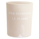 Bougie beige imprim&eacute;e senteur jasmin orchid&eacute;e 40H