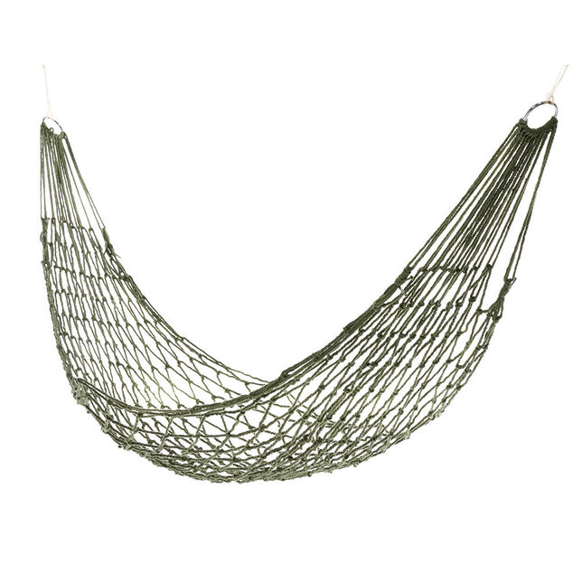 Hamac filet &agrave; suspendre Chypre 1 personne polycoton L275xl100cm