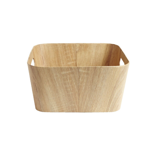 Pani&egrave;re carton et papier imitation bois 30x30xH15cm