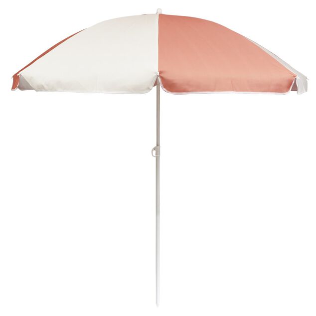 Parasol de plage Funky blanc et corail &Oslash;160xH195cm