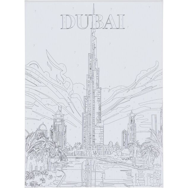 Toile &agrave; peindre &agrave; num&eacute;ro motif ville 30x40cm (5 mod&egrave;les)