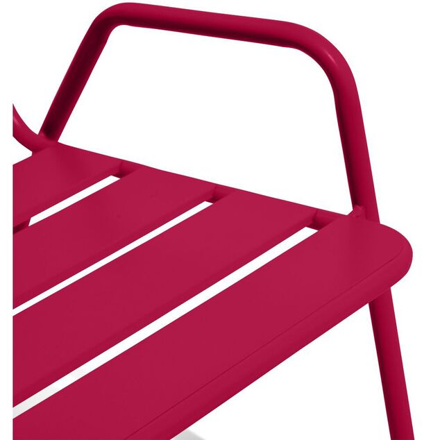 Fauteuil de jardin Fun m&eacute;tal rouge 68x71xH76cm