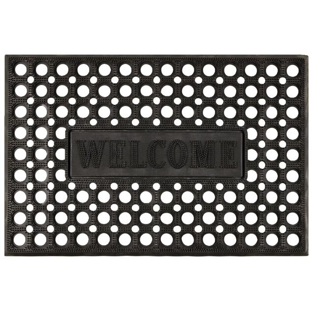 Tapis d'ext&eacute;rieur grattant antid&eacute;rapent inscription Welcome 60x40 cm