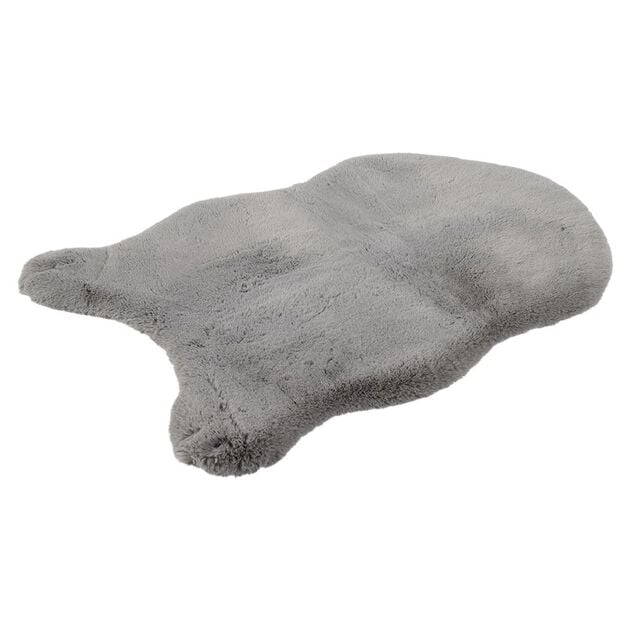 Tapis imitation fourrure gris 60x90cm