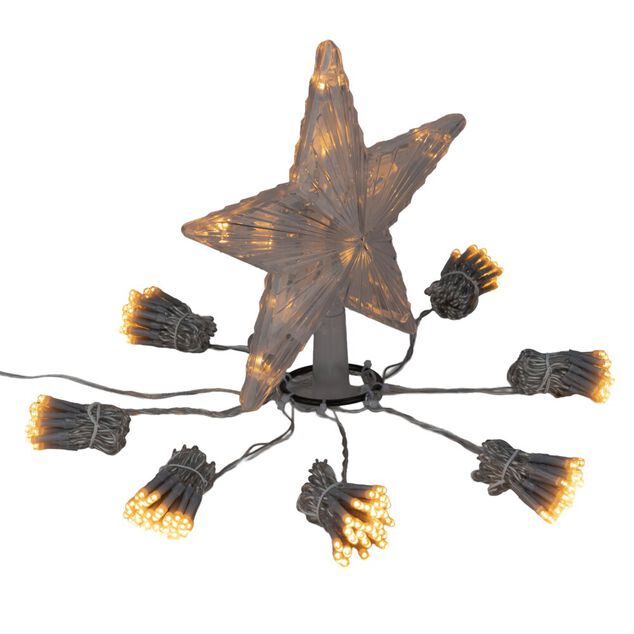 Guirlande lumineuse 196 LED pour sapin en cascade avec &eacute;toile L180cm