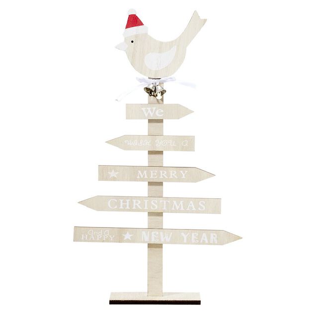 Sapin de No&euml;l en bois &agrave; poser direction (2 mod&egrave;les)