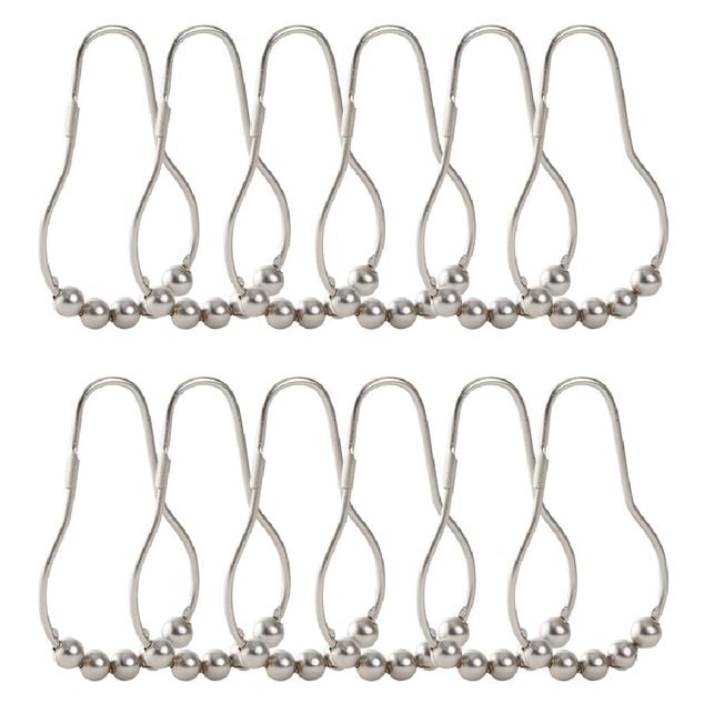 Anneau de douche m&eacute;tal gris x12