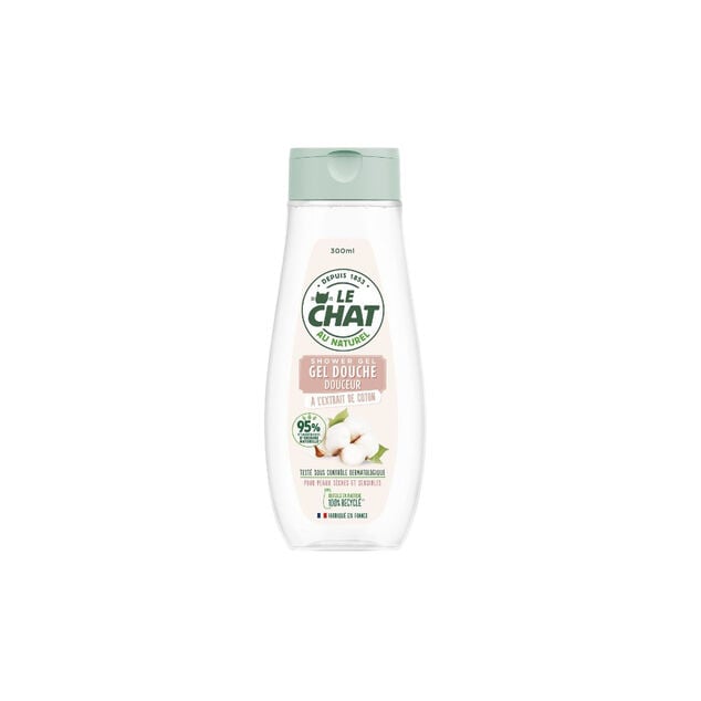 Gel douche douceur Le Chat Naturel &agrave; l'extrait de coton 300 ml